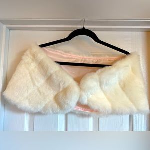 Gorgeous, white, faux fur wrap. Perfect for wedding, formal event or costume